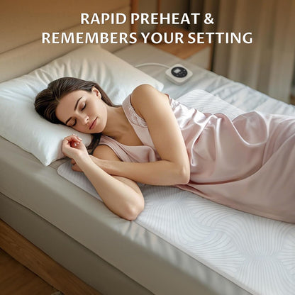 Heated Mattress Pad Foot Queen, 3D Air Fabric, Preheat & Memory for Winter