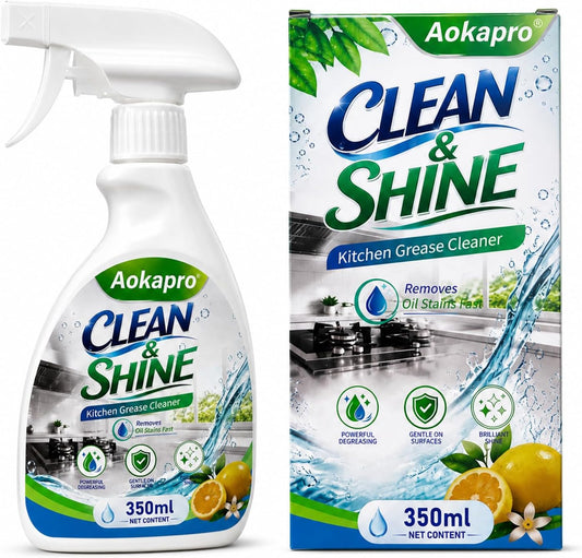 Kitchen All Purpose Cleaner and Degreaser, Oven and Stove Top Cleaner | Greasekiller Spray, 12.5oz for Kitchen Cleaner, Oil Stain Remover for Countertops, Ovens, Appliances, BBQ, Lemon,Ready to Use