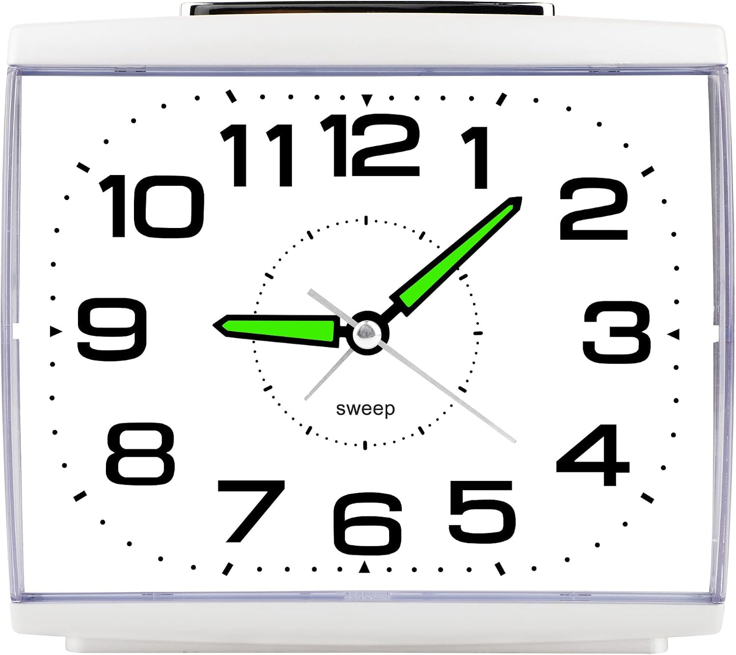DTKID Large Alarm Clock for Bedside, Silent Non-Ticking Analog Clock with Night Light, Battery Powered, Gradually Increasing Alarm for Heavy Sleepers, Seniors
