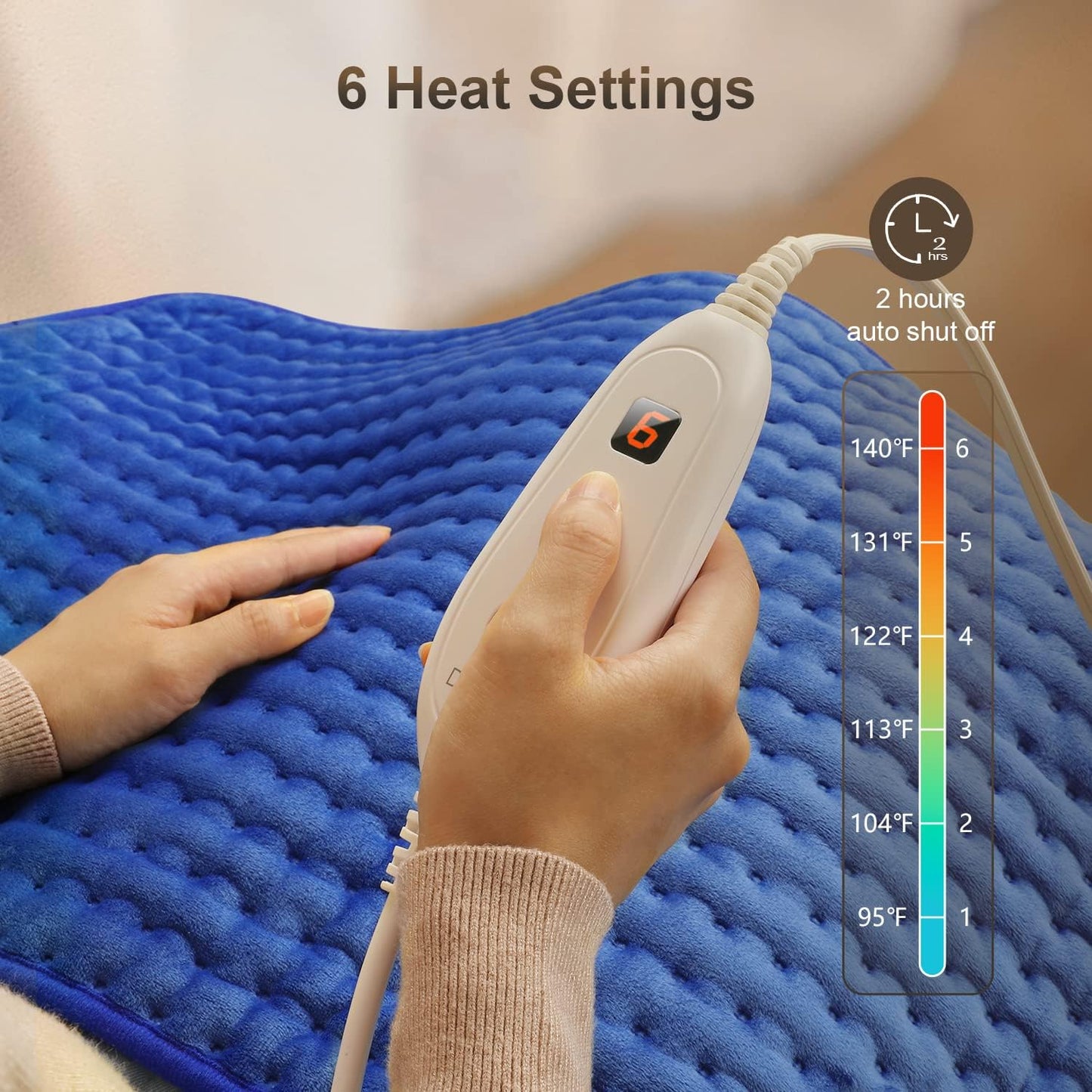 Heat Wrap for Neck Shoulder and Back, Fathers Day Ideal Gifts for Men Dad Him, Portable Weighted Warm Pad with 10 Heat 4 Timers 26"x 35"