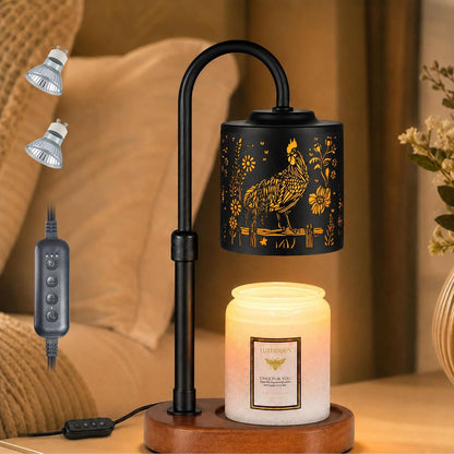 Dimmable Candle Warmer Lamp with Timer Adjustable Height for Scented Jar Candles Electric Candle Wax Melt Warmer for Home Decor Christmas Birthday Gifts for Women Mom(Hummingbird)
