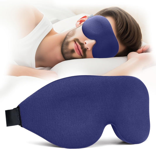 NEWVANGA Sleep Mask for Back and Side Sleeper, Travel Eye Cover, Blue