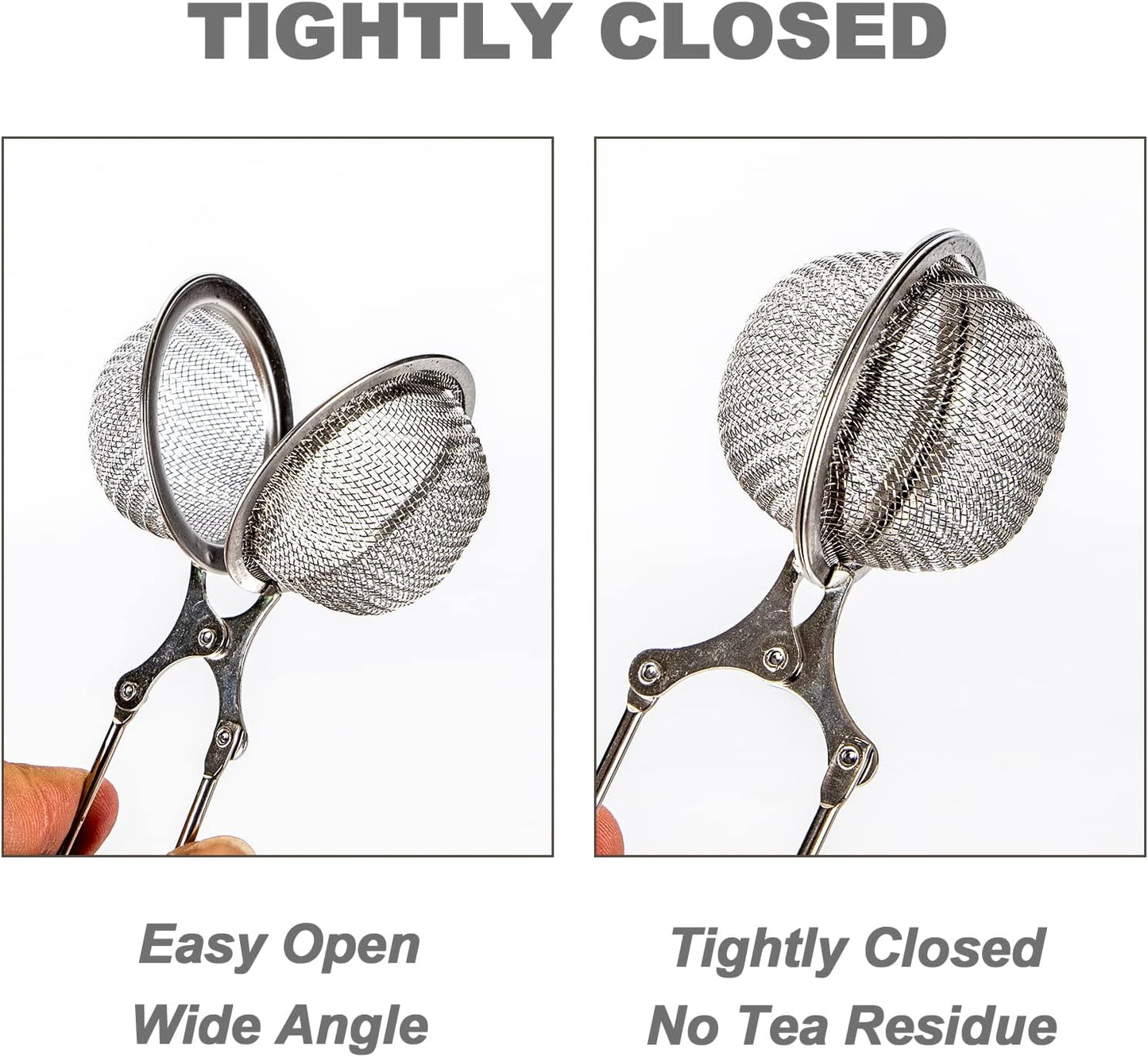 Snap Ball Tea Strainer, Exptolii 3 Pack Stainless Steel Tea Infuser Filter with Handle for Loose Leaf Tea, Spices, Seasonings