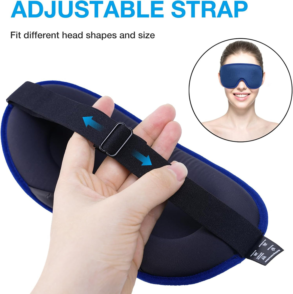 LYSIAN 3D Blackout Sleep Mask for Side Sleepers, 5 Pairs Ear Plugs, Black