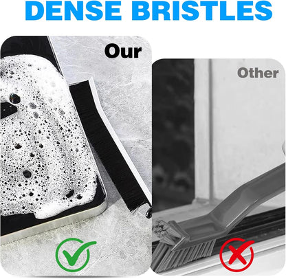 Crevice Cleaning Brush 9-Pack - Heavy Duty Hard Bristle Gap Brush for Deep Cleaning - Ultra-Thin Window Track Cleaning Tool for Shower Grout