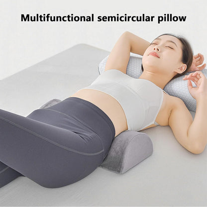 Half Moon Waist Pillow: Memory Foam Lumbar Support Cushion for Back, Legs and Knees, Comfortable Bolster Pillow for Back Sleeping