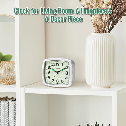 Lamisola Analog Travel Alarm Clock for Bedroom, Small Desk Clock Black