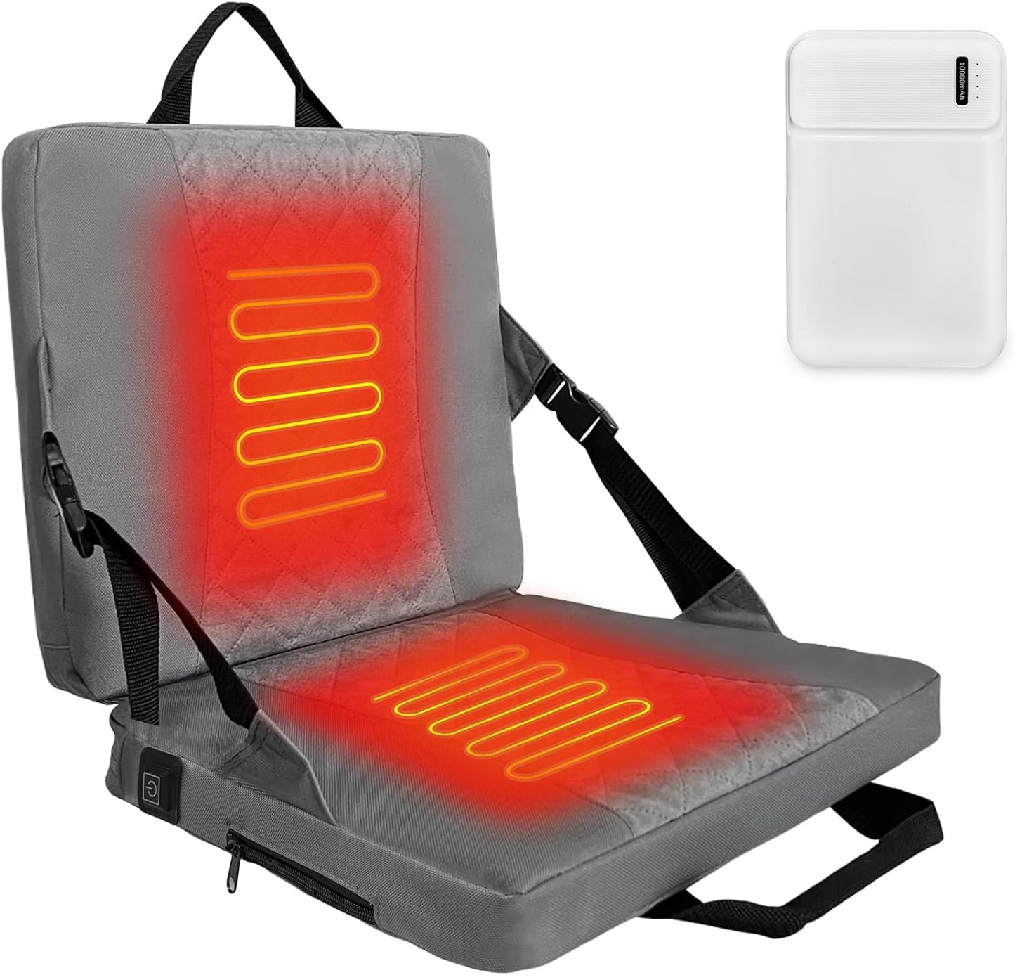 Heated Seat Cushion,Foldable Stadium Seats for Bleachers,Portable Seat Pad,USB Powered Great for Outdoor Sports,Camping,Concerts