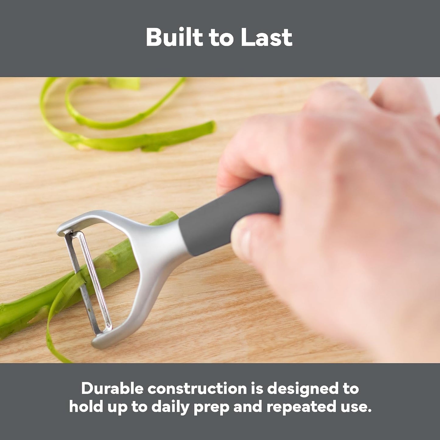 Misen Stainless Steel Vegetable Peeler - Dishwasher Safe Y Peeler - Easy to Use with Potatoes, Cabbage, Carrots, and More - Progessional Grade Kitchen Tool - Gray