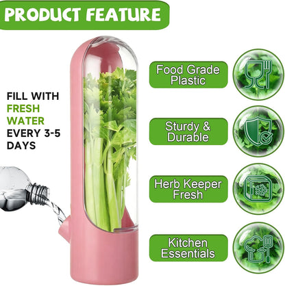 4 PCS Fresh Herb Keeper for Refrigerator, Herb Saver for Refrigerator, Cilantro Containers for Fridge, Herb Storage Containers for Cilantro Asparagus Mint Rosemary Parsley Basil for 2-3 Weeks