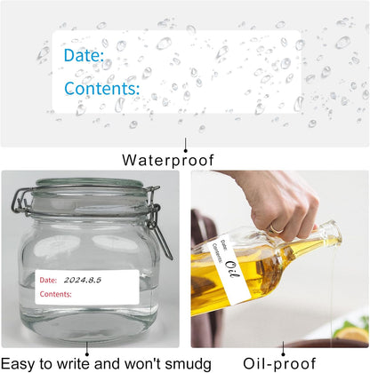 Removable Freezer Labels, Date Label 1x2 Inch Food Storage Stickers, Waterproof Oil Resistant Easy Clean Leaves no Residue 300 Total Per Roll