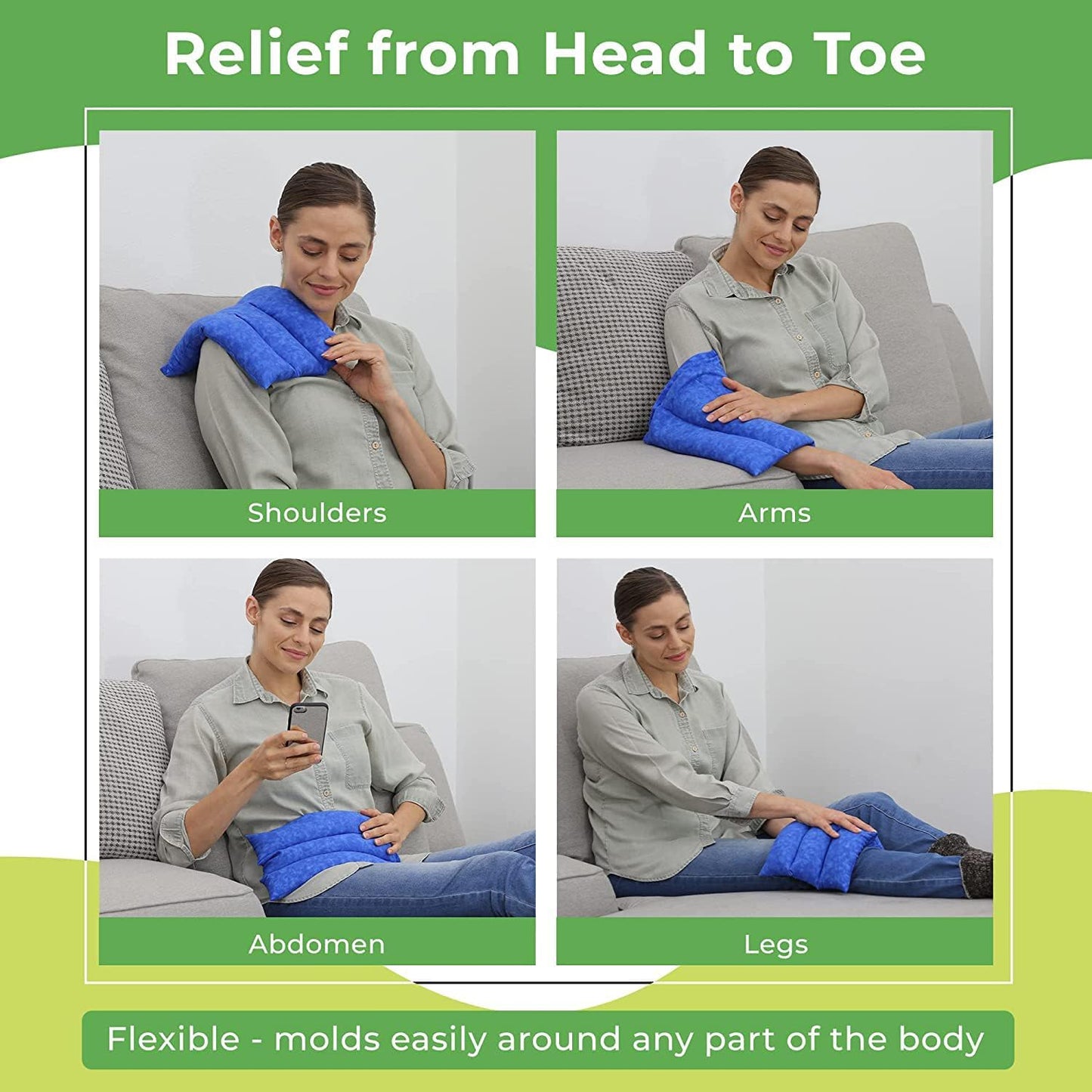 Nature Creation Microwaveable Herbal Heating Pad for Lumbar - Soothing Hot & Cold Therapy Pack for Lower Back- Soothing Relaxation, Warmth and Comfort - Lavender Flowers