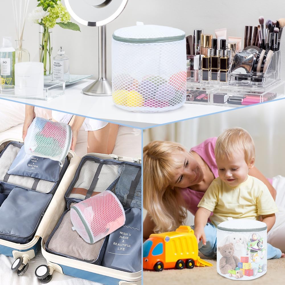 Vivifying Shoe Washing Machine Bag, 2 Pack Honeycomb Mesh Laundry Bag with Zipper for Sneakers, Running Shoes, Sock, Bras, Delicates and Toys