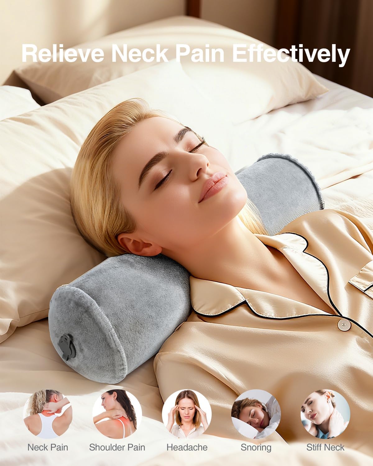Luxtude Inflatable Neck Roll Pillow for Sleeping, Travel Neck Pillow