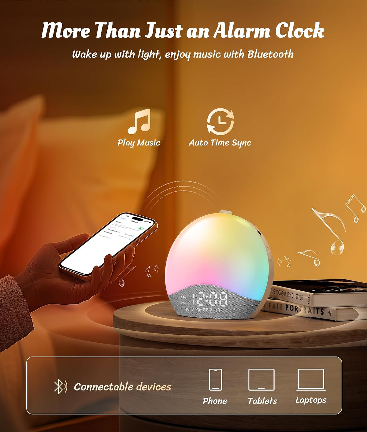 ecozy Sunrise Alarm Clock for Bedroom, White Noise Sound Machine