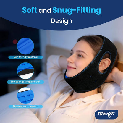 NEWGO Wisdom Teeth Ice Pack Head Wrap for Face Oral Surgery, FSA Eligible | Face Ice Pack with 4 Hot Cold Gel Pack for TMJ, Tooth Extraction, Tonsillectomy Recovery