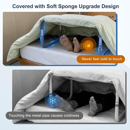 Blanket Lifter,Adjustable Height Blanket Lift Bar,Dual Anti-Slip Design | Double Anti-Slip Design, Adjustable 20"-28", Push-Button,Metal Construction, Non-Slip, Tool-Free, Fits Bed/Floor