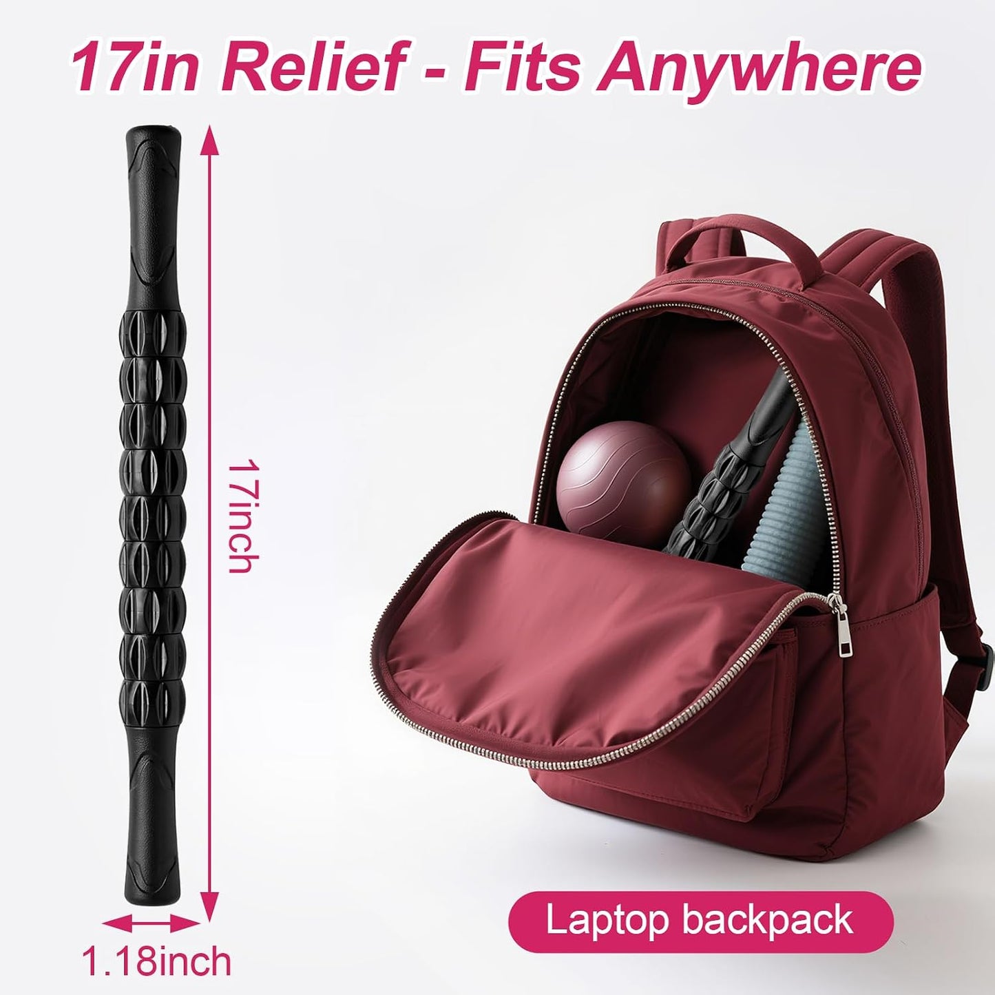Massage Roller, Muscle Roller Stick, Neck Massager Roller, Therapy Stick for Legs, Calf, Thigh, Lipo Roller for Muscle Relief, Massage Rolling Pin for Trigger Points, Help Sore Muscle Recovery