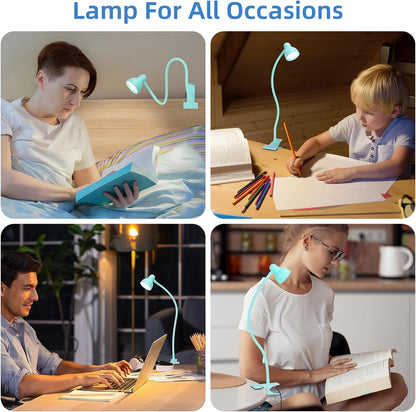 Clip on Reading Light for Bed 3 Color Modes Teal