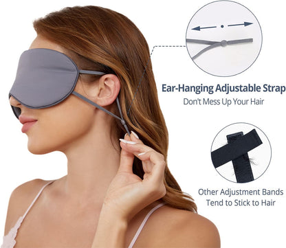 Sleeping Mask 2 Pack, Warm, Cool Double-Sided Use of Sleep Mask, Super Soft Blindfold with Adjustable Strap, Block Out Light, Comfort Sleep Eye Mask for Travel Meditation Nap Black