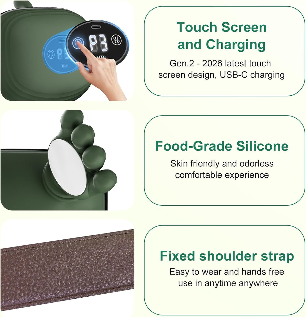 Human-Like Neck Massager with Heat for Pain Relief Deep Tissue, Cordless 4D Kneading Neck and Shoulder Massager with Bionic Fingers Massage and Screen, Ideal Gifts for Women Men