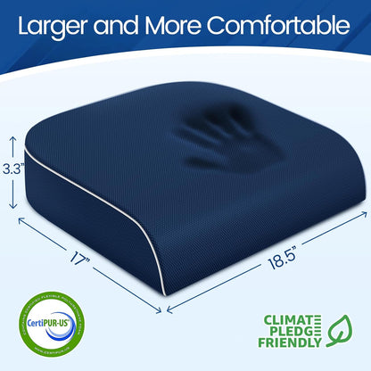 SweetSlubr Memory Foam Seat Cushion, Office Chair Cushion, 3-Inch, Large