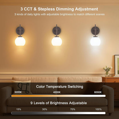 Wireless Wall Sconces with Remote Control, Battery Operated Wall Sconce Set of 2, Black & Gold Rechargeable Dimmable Wall Light for Bedroom Living room Bathroom Hallway Entryway Stairwell, 3000K