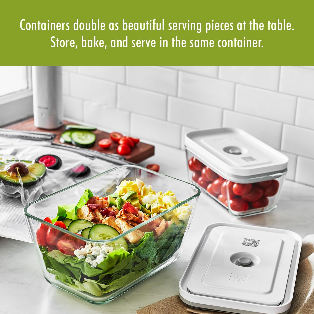 For food to stay fresh up to 5X longer, pump required (not included).