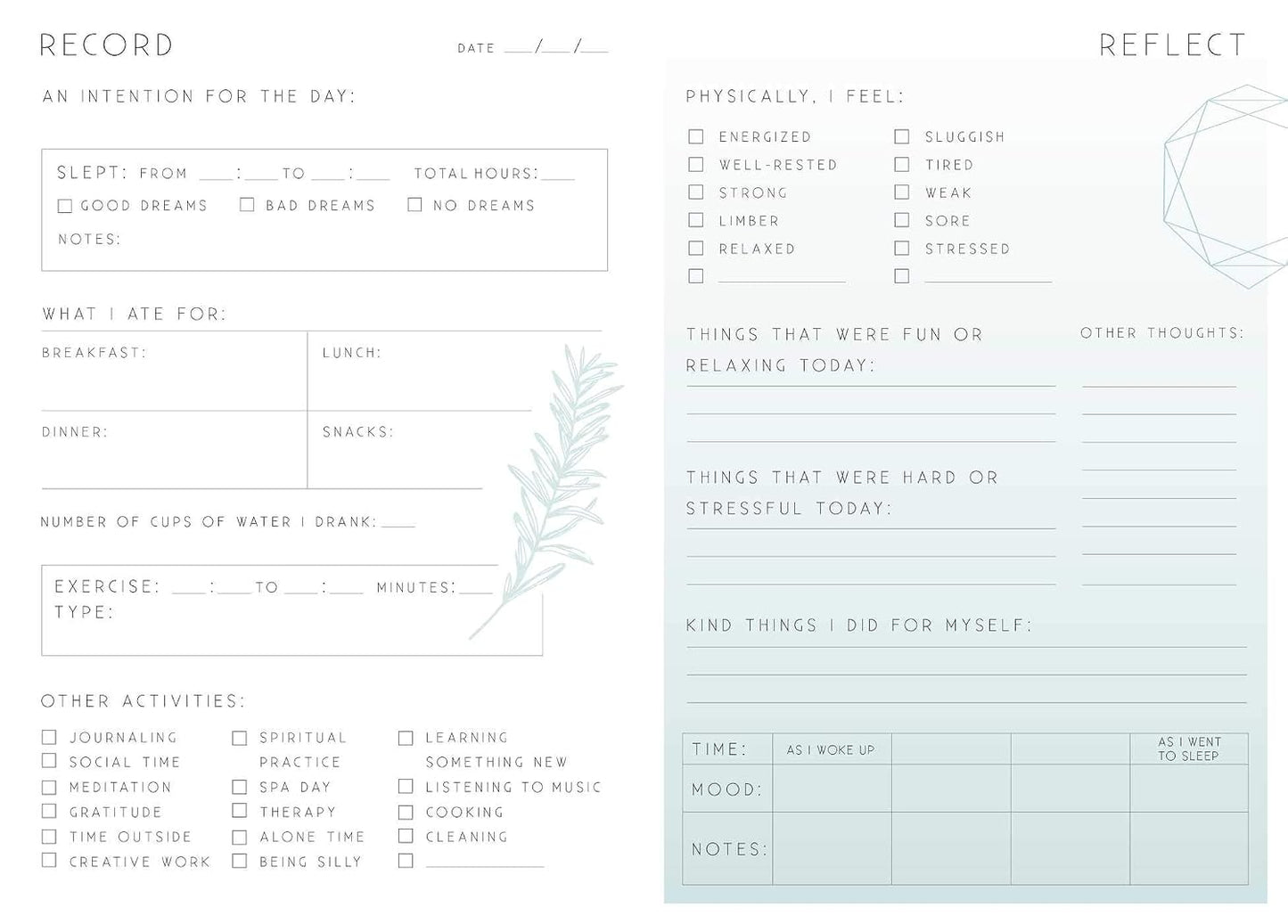 Self-Care: A Day and Night Reflection Journal (Inner World)