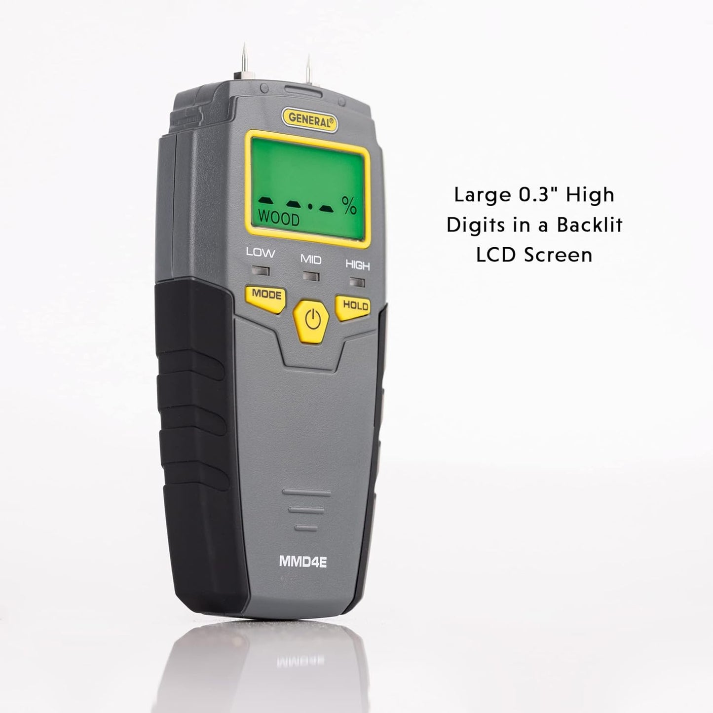 General Tools MMD4E Moisture Meter for Wood, Walls & Water Leak Detection | Pinless wood moisture meter for drywall & walls. Detects mold & humidity. Water leak detector for home moisture testing.