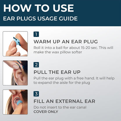 Peace&Quiet PQ Wax Ear Plugs for Sleeping - 30 Silicone Wax Earplugs