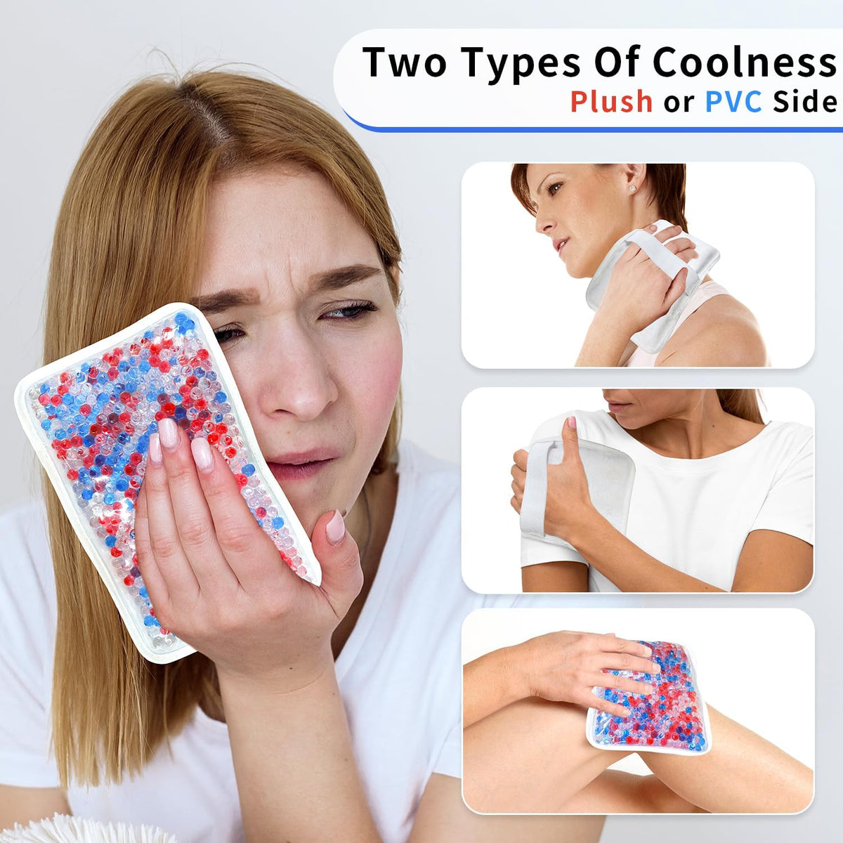 Gel Ice Packs for Injuries Reusable 2 Packs Hot Cold Gel Wrap with Strap