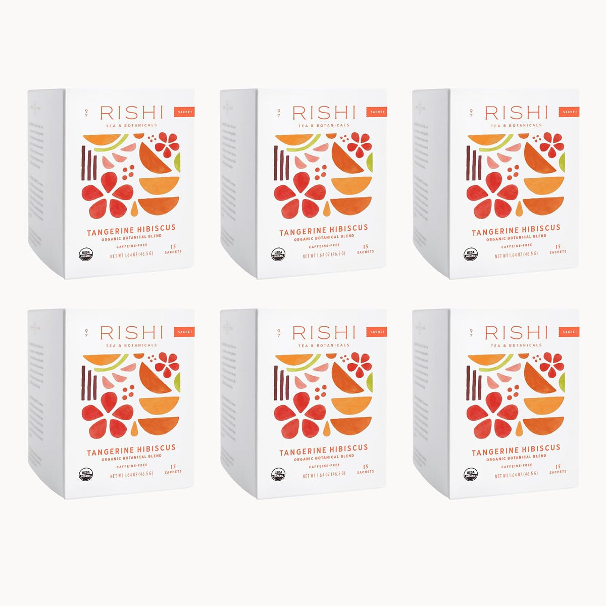 Rishi Tea Tangerine Hibiscus Organic Herbal Tea Bags, Caffeine Free