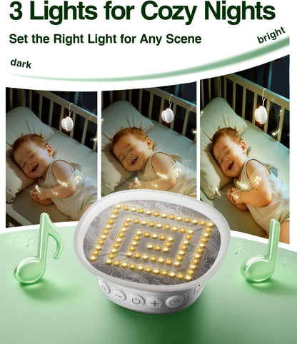 Portable White Noise Sound Machine for Baby Kids Adults, 20 Natural Soothing Sounds, 48H Battery Playback, 30 Volume Levels, 3 Timers, Memory Function & Soft Night Light for Sleep, Home, Travel, Mini