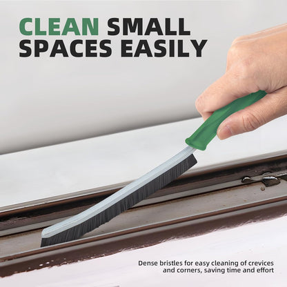FOOGWEE Hard Bristle Crevice Cleaning Brush - Cleaning Tools for Household Use, Multifunctional Gap Cleaning Supplies for Kitchen, Bathroom, Toilet, Window, Vehicle, Faucets, Grout, Home (Black)