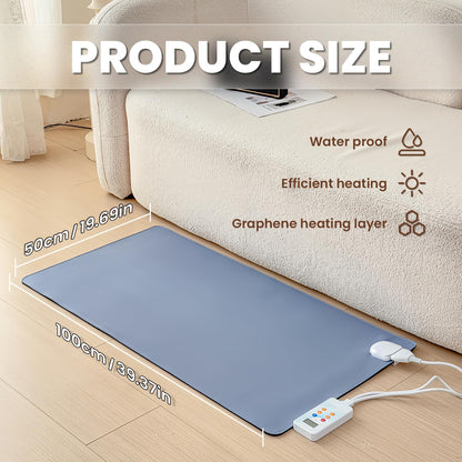 Heated Floor Mats Under Desk, 55" x 79" Heated Foot Warmer