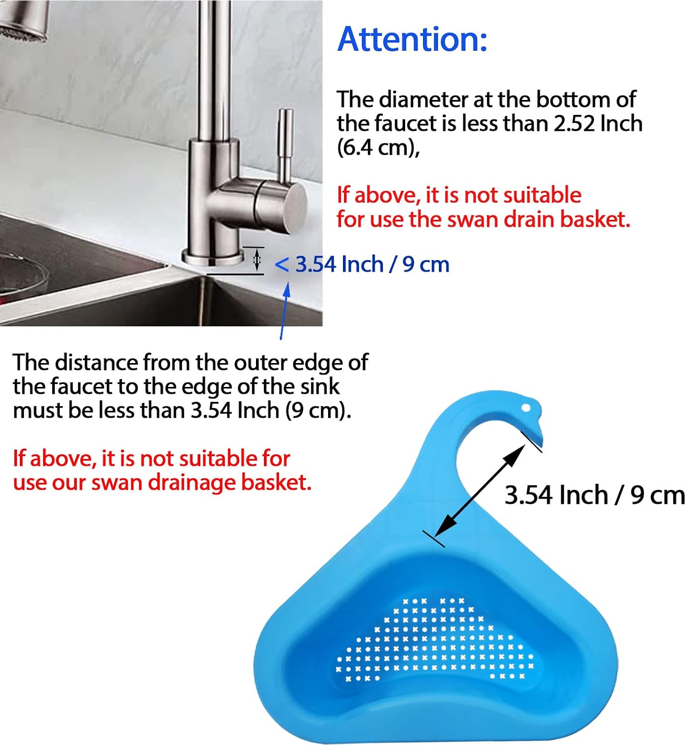 Kitchen sink drain basket swan drain rack, swan drain basket for kitchen sink, multifunctional drainer rack triangle Sink Filter vegetable and fruit drainer basket 4 PCS