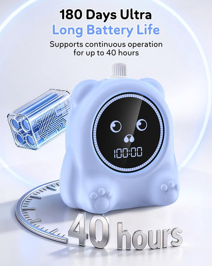 Visual Timer for Kids, 100 Min, Rechargeable Countdown Timers, Adjustable Sound Alert, Adjustable Brightness, Productivity Timers for ADHD, Silent Operation, Desk Time Management Tool for Toddler