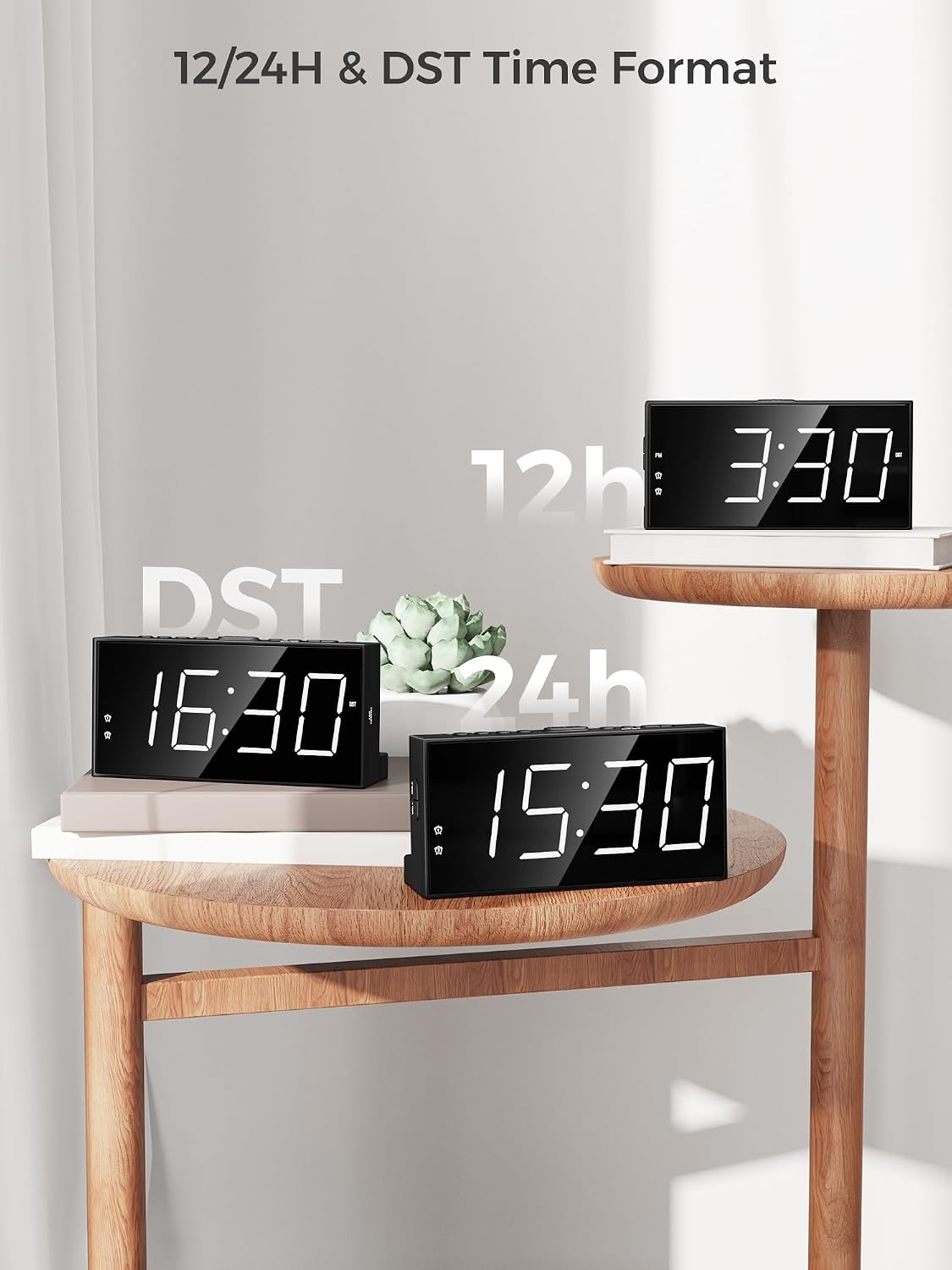 Vibrating Alarm Clock for Heavy Sleepers with Bed Shaker, 116dB Dual Alarms