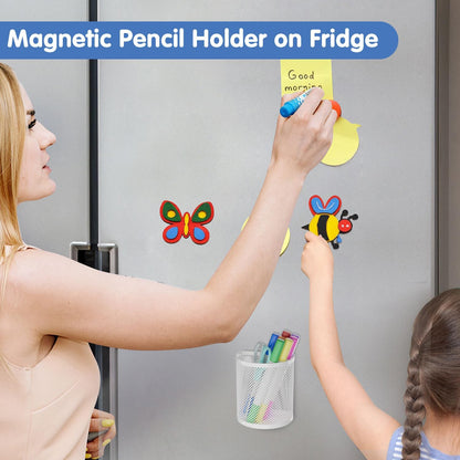 LUCYCAZ Magnetic Pencil Holder - Locker Accessories, 2 Pack Magnetic Pen Holder for Refrigerator for Home School and Office, Black | Locker Organizer Accessories, Powerful Magnet Pen Holder for Whiteboard,Refrigerator,Locker,Kitchen,Home,and Office Black