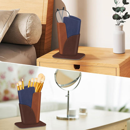 FINTIE Eyeglasses Holder, Vegan Leather Glasses Stand Case For Nightstand | Nightstand Glasses Holder, Desktop Organizer, For Glasses/Remote/Pen Storage, Small Item Storage, Anti-Scratch
