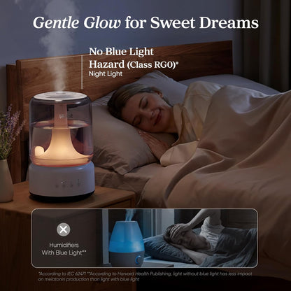 Levoit Top Fill Humidifiers for Bedroom, 2.5L Tank for Large Room, 25dB