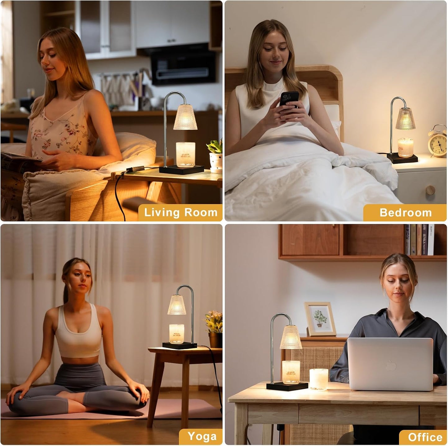 Hong-in Candle Warmer Lamp with Timer, House Warming Gifts New Home Decor | Dimmable & Adjustable Height, Electric Wax Warmer for Scented Wax Jar Candles,Gifts for Women Mom Sister