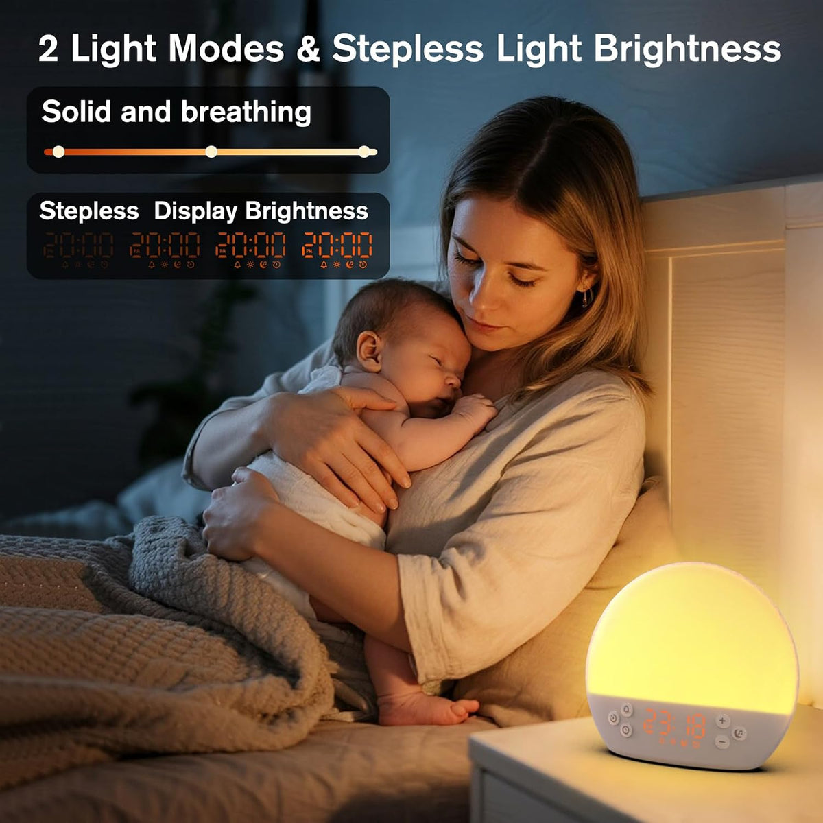 Sunrise Alarm Clock Wake up Light White Noise Sound Machine with Timer