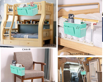 Bunk Bed Organizer, Bedside Caddy Hanging Bed Organizer Storage Bag With Pockets, for College Dorm Rooms Bed, Hospital Bed, Baby Bed Rails,Fishing Chair 14.2 * 4.5 * 7.7inch,Flower