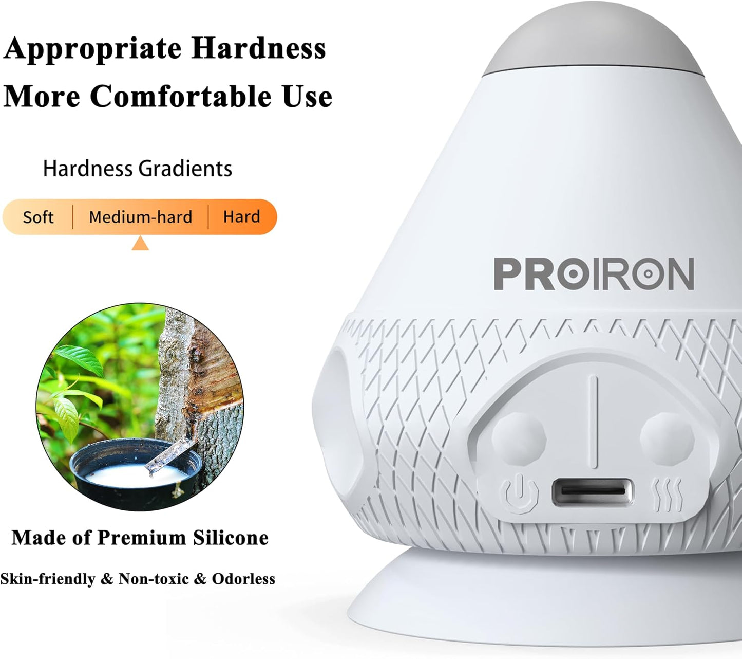 PROIRON Mountable Massage Ball with Suction Cup Pinpoint Deep Tissue Muscle Knot & Sore Relief, Vibration & Heating Trigger Point Massage Tool for Back Neck, Self-Massage Tool
