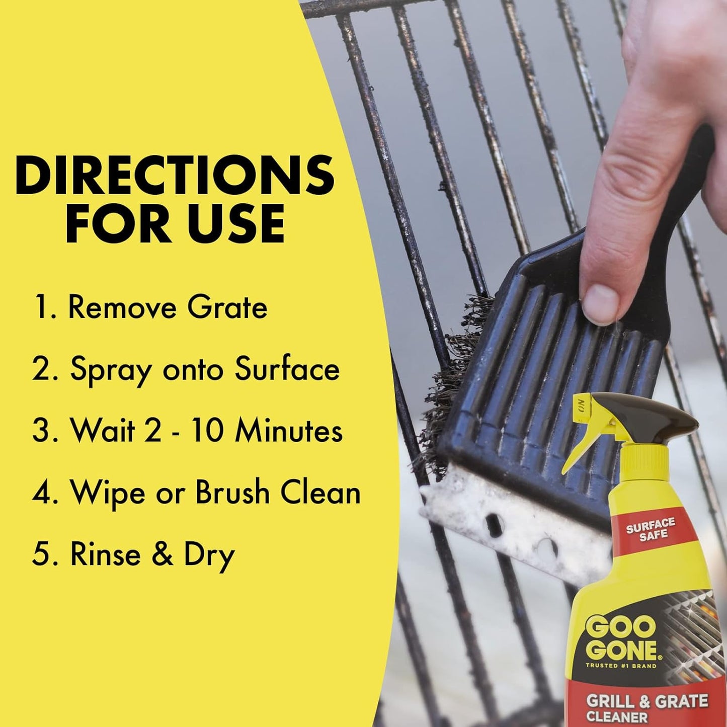 Goo Gone Grill and Grate Cleaner - 24 Ounce - Cleans Cooking Grates and Racks