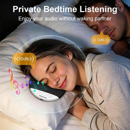 Mini Pillow Speaker for Sleeping, Ultra-Thin Bluetooth Speaker Under Pillow Speaker with White Noise Sound Machine Headphone-Free Sleep Speaker for Adult for Gift-Black