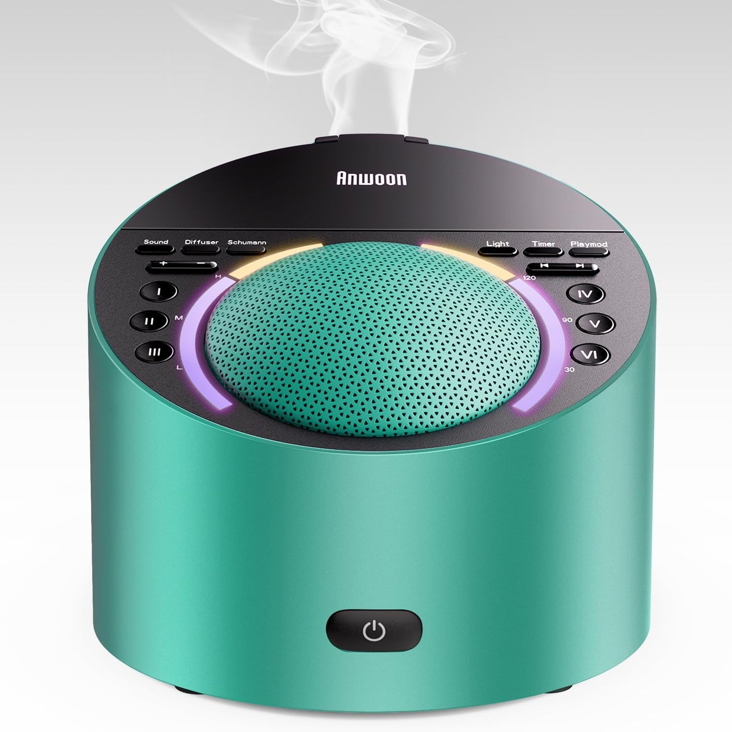 White Noise Machine & Night Light, 12W Powerful Sound Machine with 50+ Natural Sounds, Noise Masking for Snoring, Traffic &Office –Expandable with Aroma Diffuser & Schumann Resonance (Sold Separately)