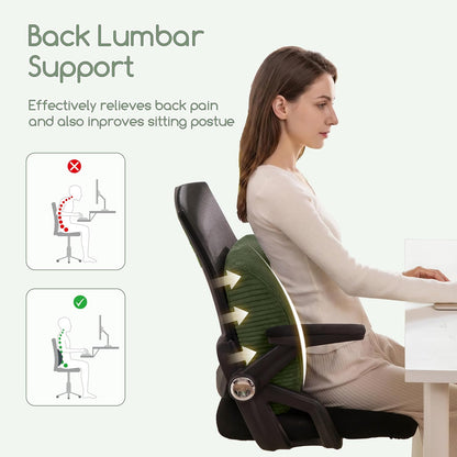HIGOGOGO Lumbar Support Pillow for Recliner Chair/Accent Chair/Couch, Memory Foam Back Support Cushion for Elderly, Recliner Cushions for Back Rest, Pain Relief, Reading, Washable Cover, Brown